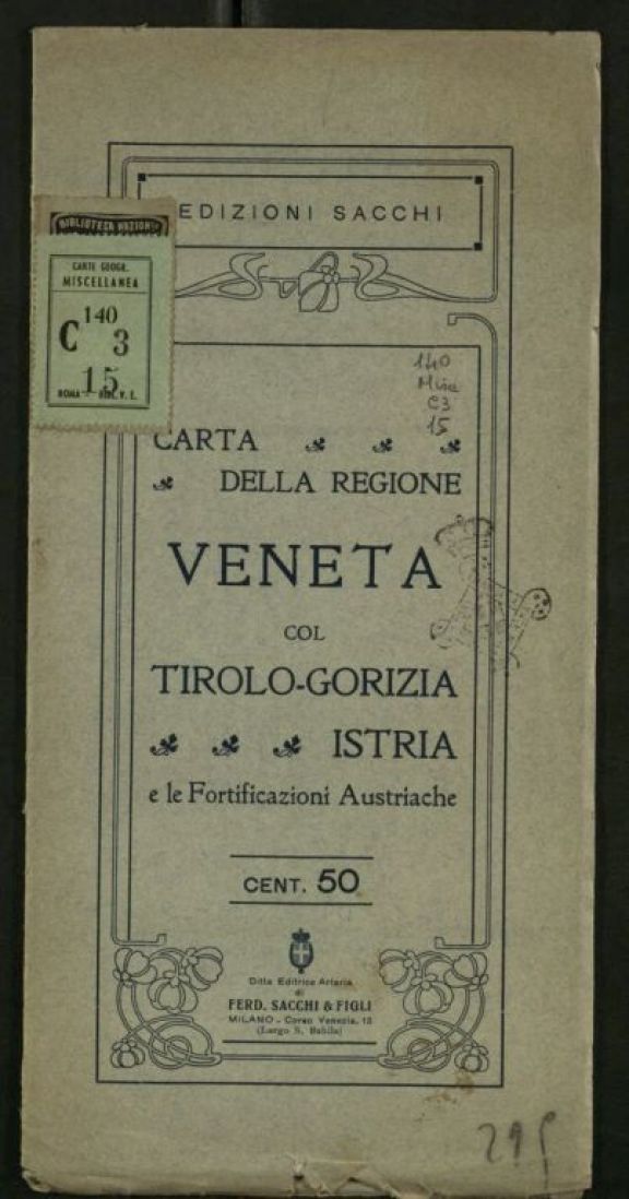 Carta della regione veneta col Tirolo, Gorizia, Istria e le fortificazioni austriache