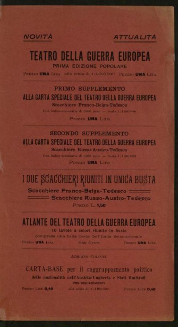 I *due confini d'Italia  : carta fisico-politica  / Istituto geografico De Agostini
