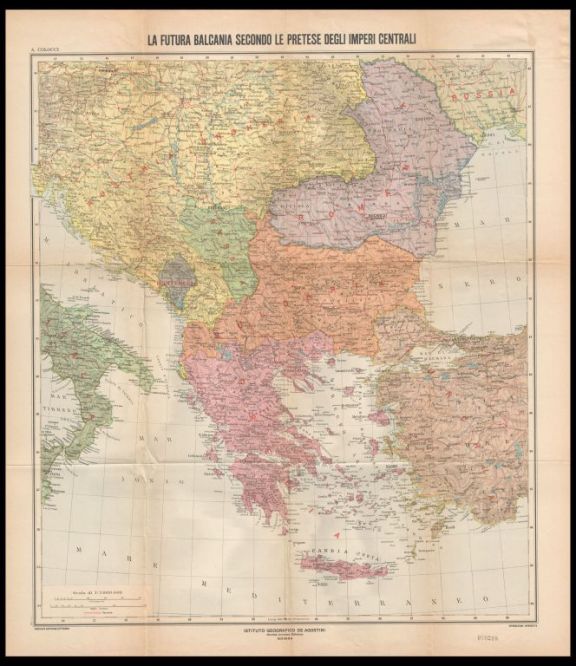 La *futura Balcania secondo le pretese degli imperi centrali, con note esplicative  / [A. Colocci]