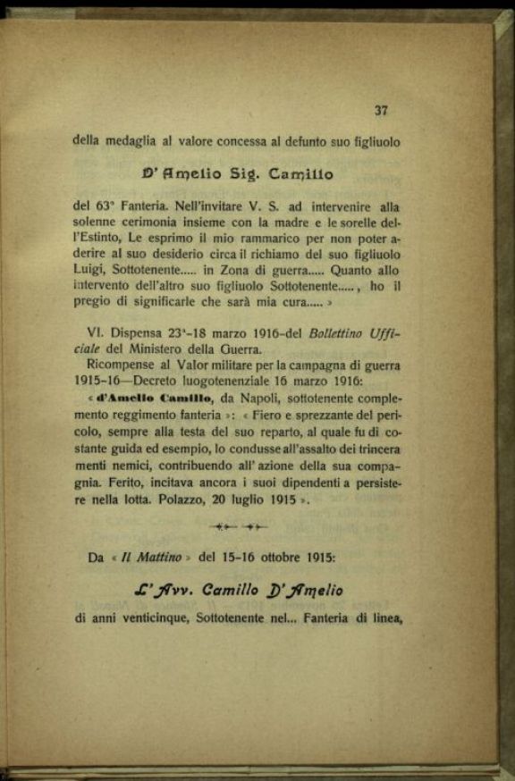 Camillo d'Amelio  : 1890-1915