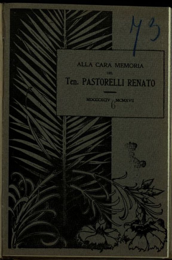 A ricordo del tenente Pastorelli Renato, morto il 16 novembre 1917