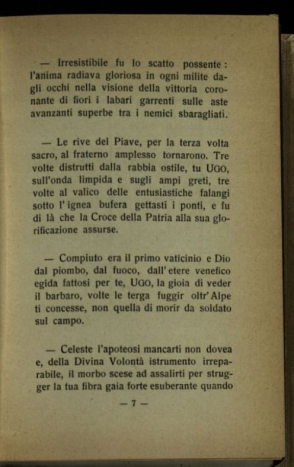In memoria del tenente colonnello Ugo Sembranti
