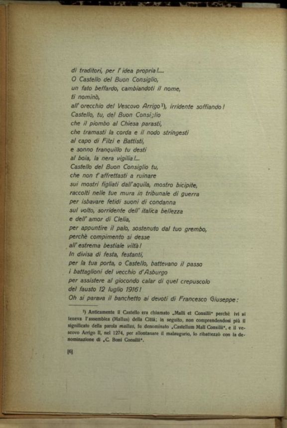 Per Fabio Filzi  : nel decimo anniversario del martirio