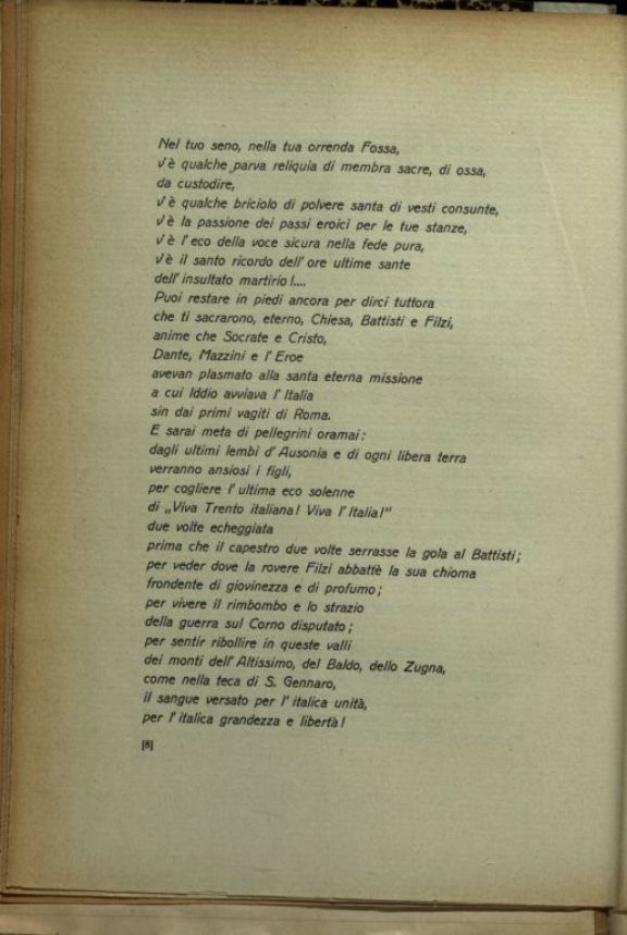 Per Fabio Filzi  : nel decimo anniversario del martirio