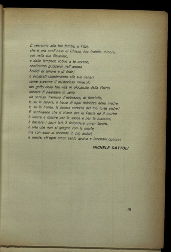 Per Fabio Filzi  : nel decimo anniversario del martirio