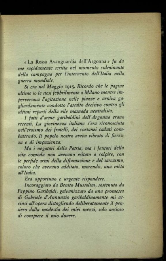 La *rossa avanguardia dell'Argonna  : diario di un garibaldino alla guerra franco-tedesca (1914-15)  : fotografie e documenti inediti  / Camillo Marabini  ; prefazione di Gabriele D'Annunzio