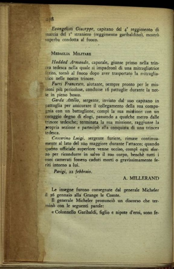 La *rossa avanguardia dell'Argonna  : diario di un garibaldino alla guerra franco-tedesca (1914-15)  : fotografie e documenti inediti  / Camillo Marabini  ; prefazione di Gabriele D'Annunzio