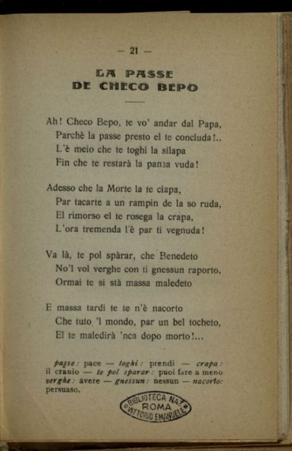 La *Guera  : sonetti veronesi  / di Attilio Turco  ; pubblicato a cura e a totale beneficio del Comitato Nazionale per le biblioteche del soldato..