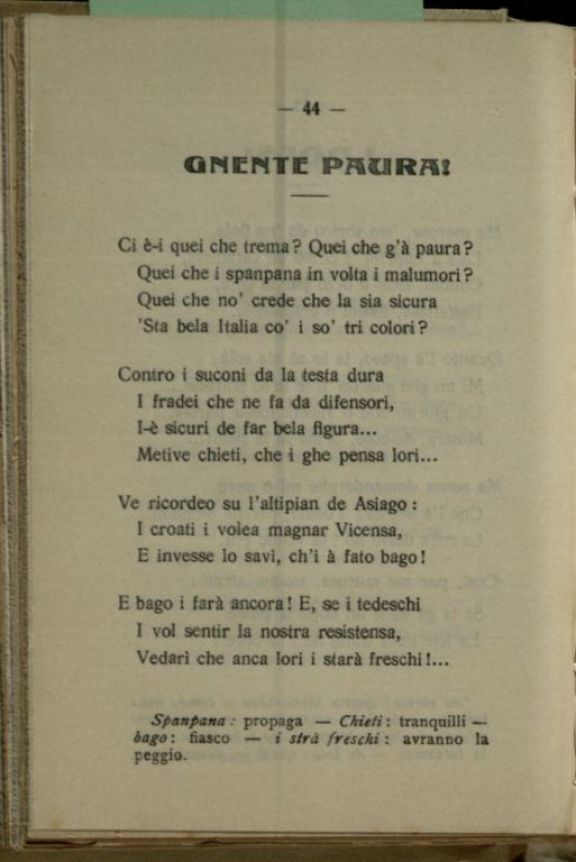 La *Guera  : sonetti veronesi  / di Attilio Turco  ; pubblicato a cura e a totale beneficio del Comitato Nazionale per le biblioteche del soldato..