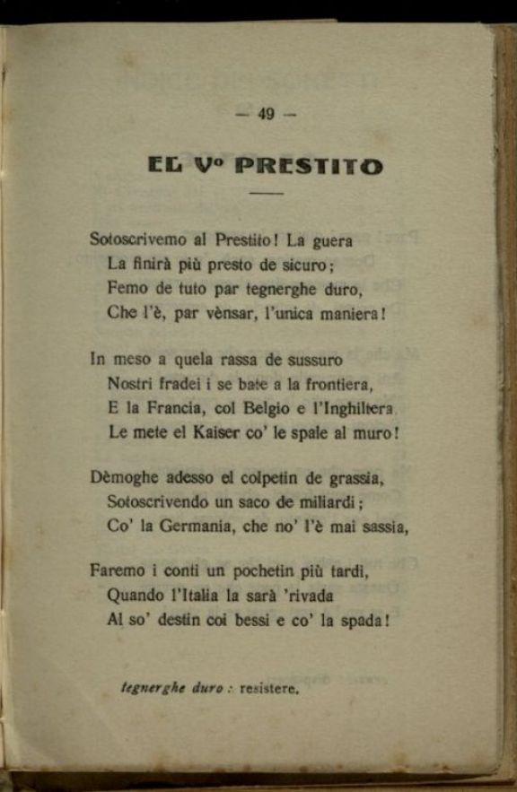 La *Guera  : sonetti veronesi  / di Attilio Turco  ; pubblicato a cura e a totale beneficio del Comitato Nazionale per le biblioteche del soldato..