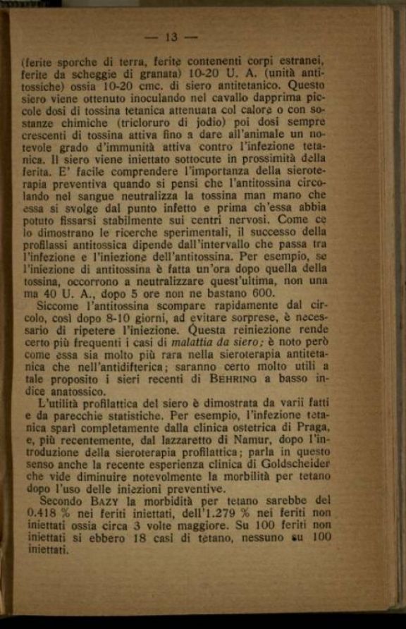 La *difesa contro il tetano  : sieroterapia  / A. M. Luzzatto
