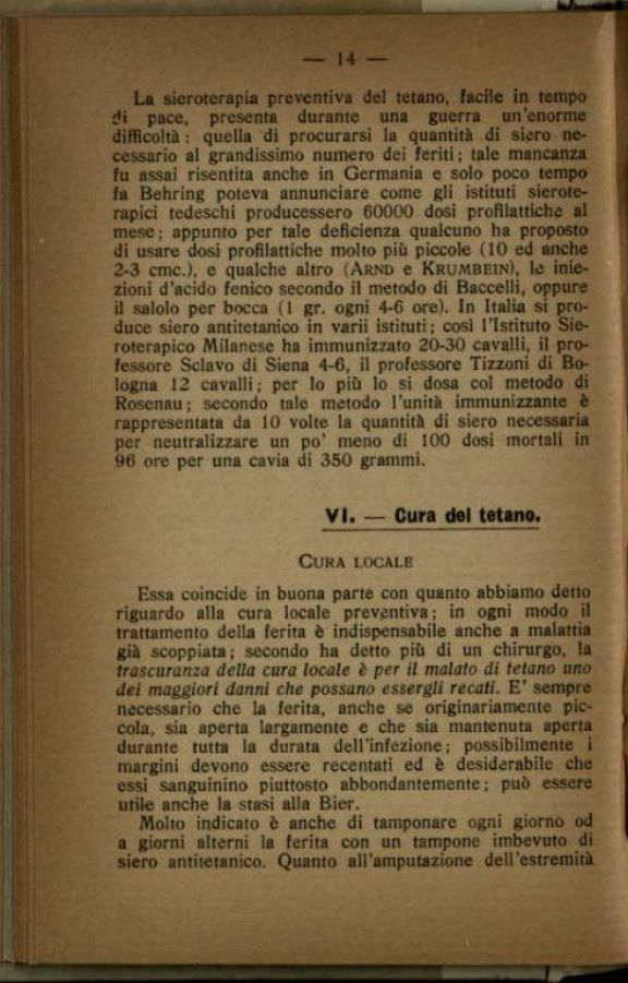 La *difesa contro il tetano  : sieroterapia  / A. M. Luzzatto