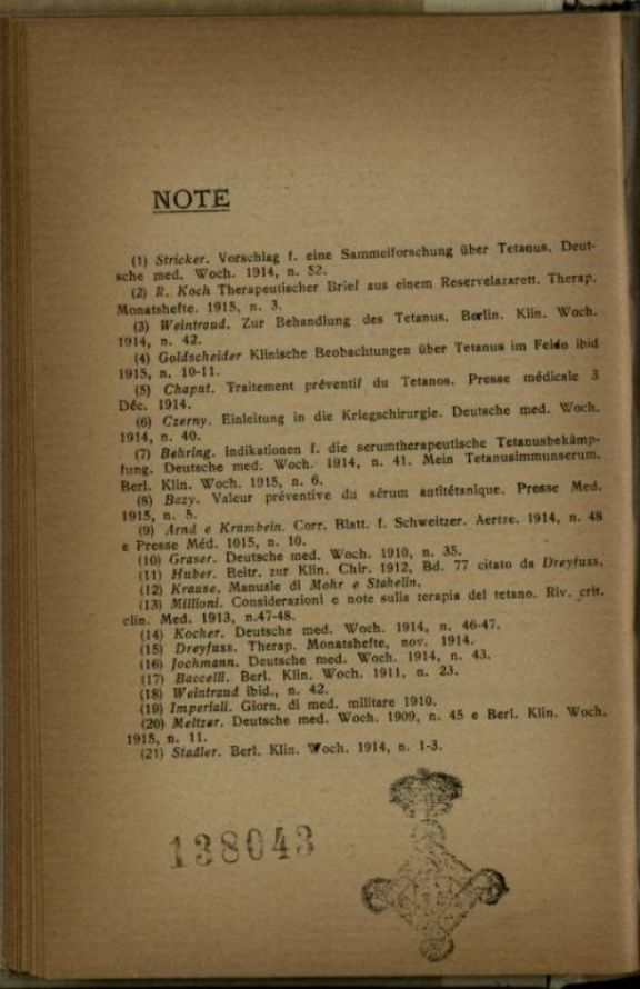 La *difesa contro il tetano  : sieroterapia  / A. M. Luzzatto