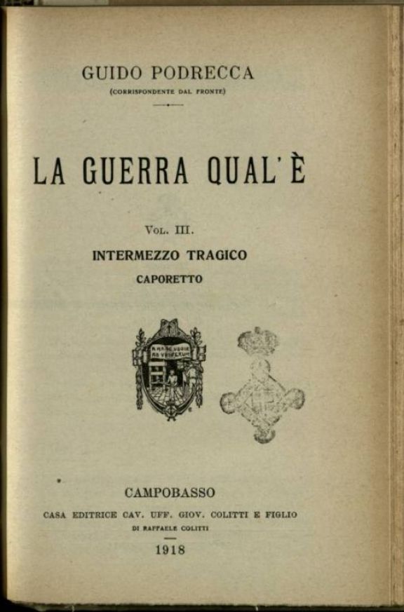 3: *Intermezzo tragico  : Caporetto  / Guido Podrecca