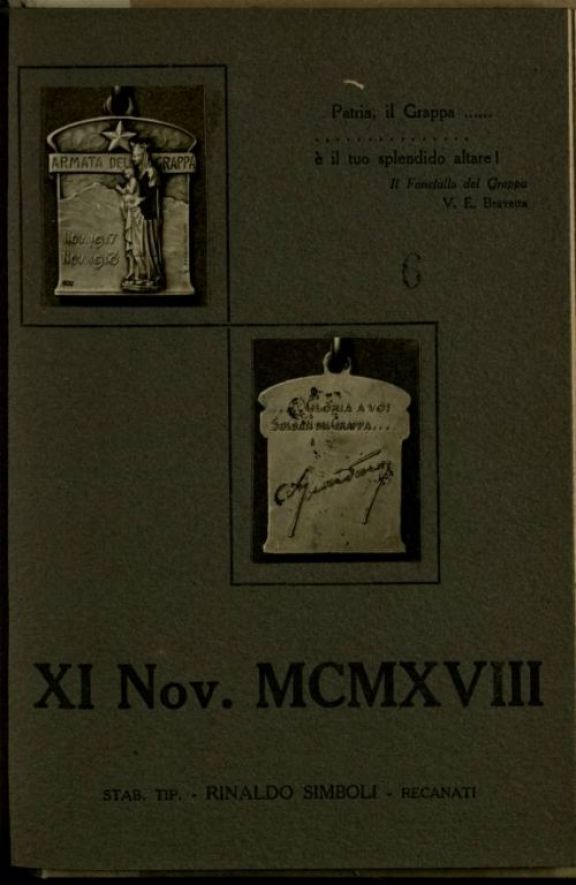 Discorso tenuto agli ufficiali e alla truppa in ricorrenza del genetliaco di s. m. Il re, 11 novembre 1918  / Ferrero Giuseppe