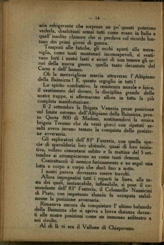 La *Brigata Venezia (83-84 fanteria) dai primi giorni della guerra ad oggi  : conferenza tenuta dal tenente Enrico Taddei nella "Sala dei Duegento" in Firenze il giorno 21 Aprile 1918  / Enrico Taddei