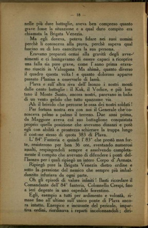 La *Brigata Venezia (83-84 fanteria) dai primi giorni della guerra ad oggi  : conferenza tenuta dal tenente Enrico Taddei nella "Sala dei Duegento" in Firenze il giorno 21 Aprile 1918  / Enrico Taddei