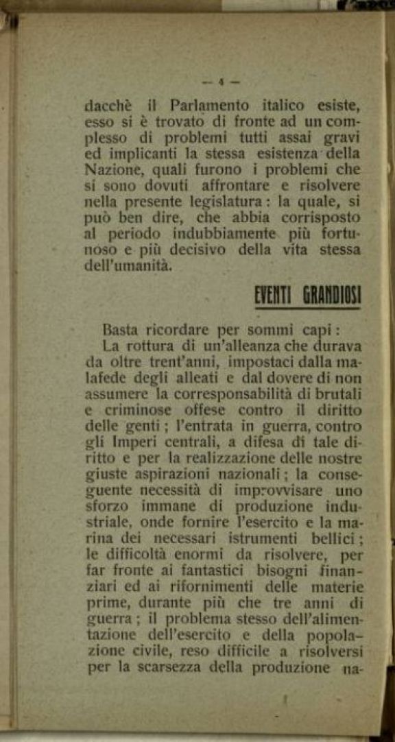 Discorso dell'on. Cesare Nava ai suoi elettori  : Monza 12 gennaio 1919