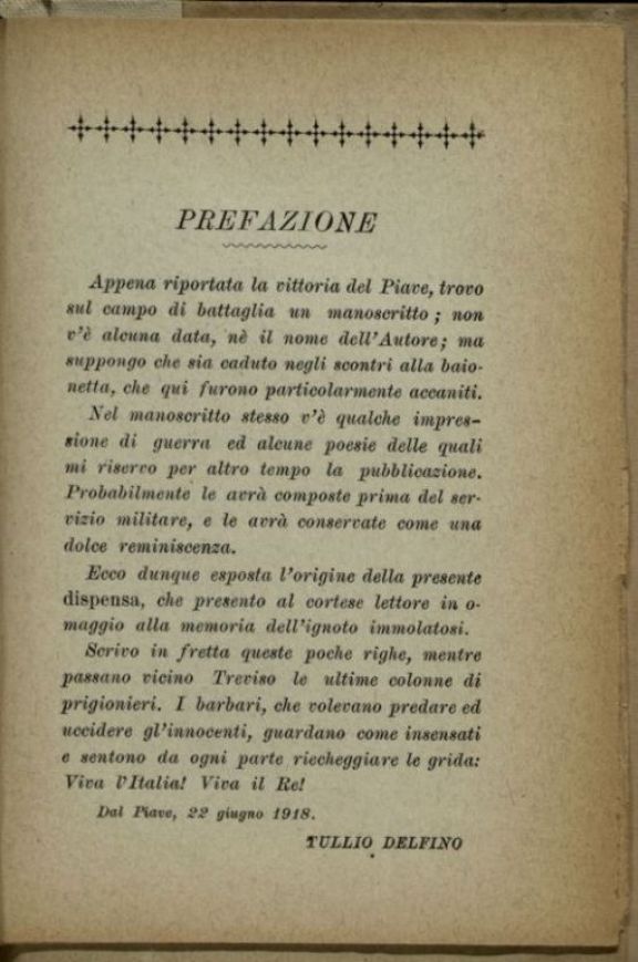 Un *ricordo di Guerra