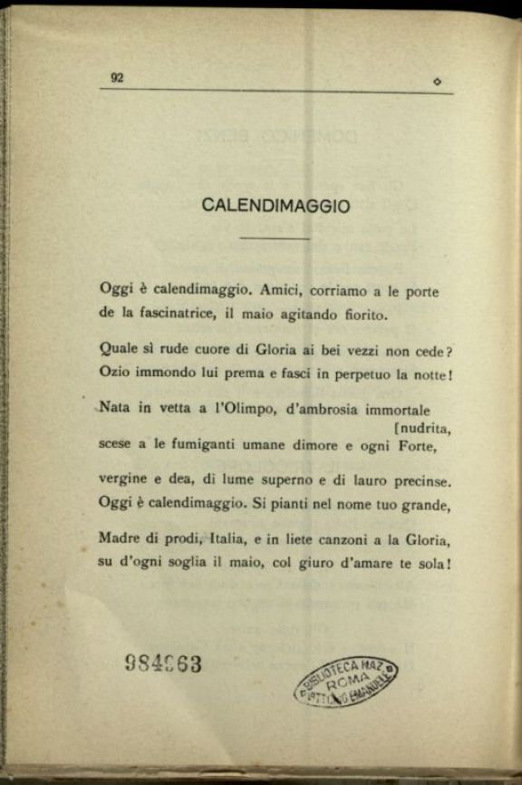Calendimaggio italico  / Luigi Iberti