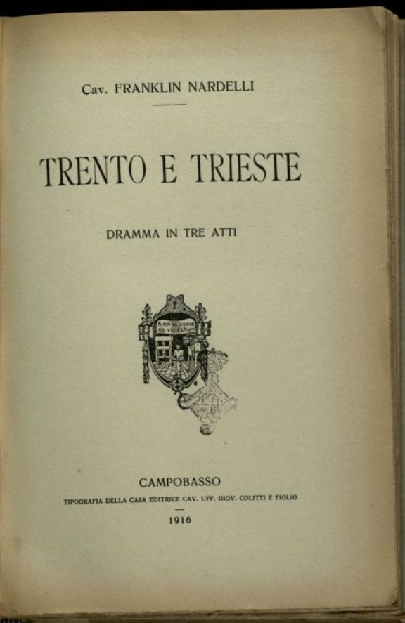 Trento e Trieste  : dramma in tre atti  / Franklin Nardelli