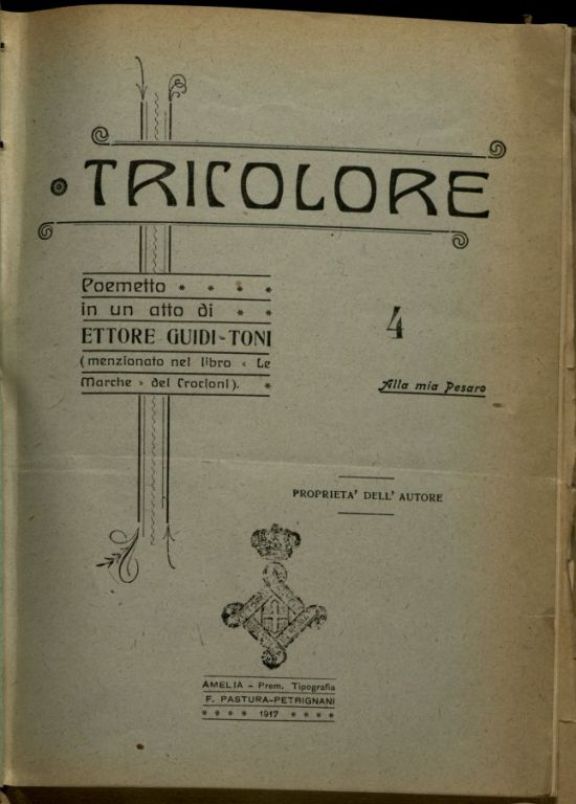 Tricolore  : poemetto in un atto  / di Ettore Guidi Toni