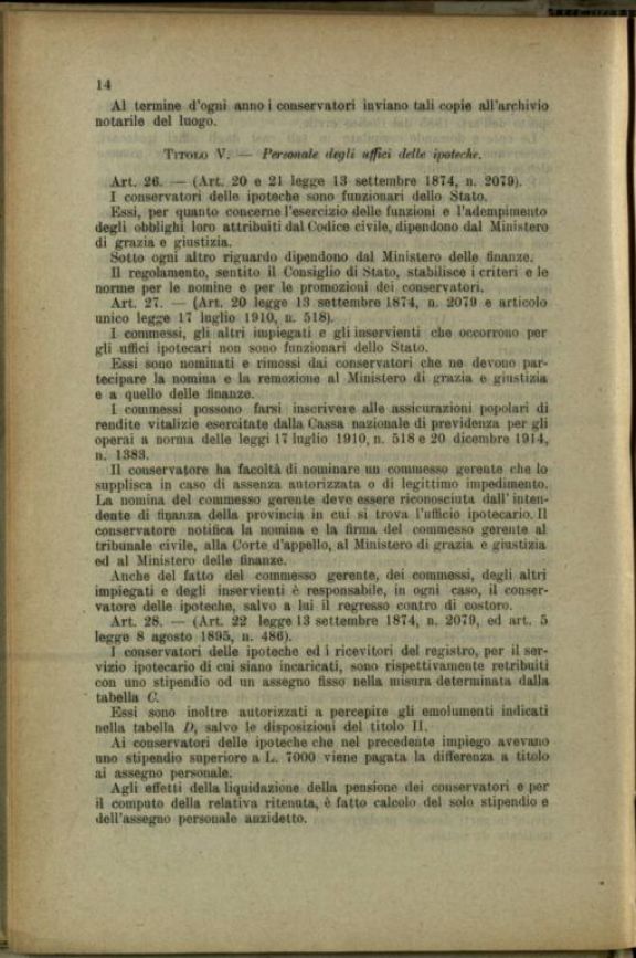 Testo unico della legge per le tasse ipotecarie  : pubblicato con Decreto Luogotenenziale 6 gennaio 1918, n.135