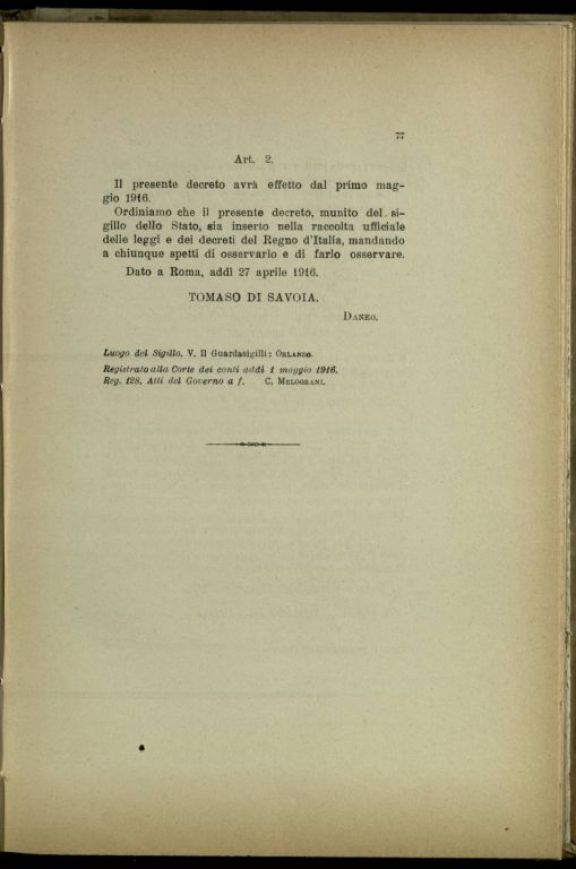 Appendice ai provvedimenti finanziari di guerra al 1 giugno 1916