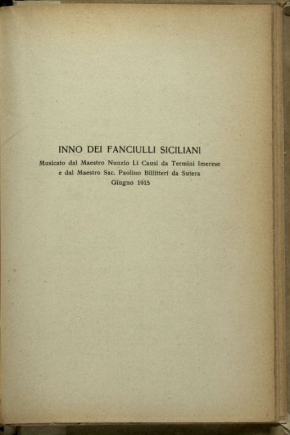 Canti e inni patrii  : 1859-1915  / Calcedonio Biondolillo