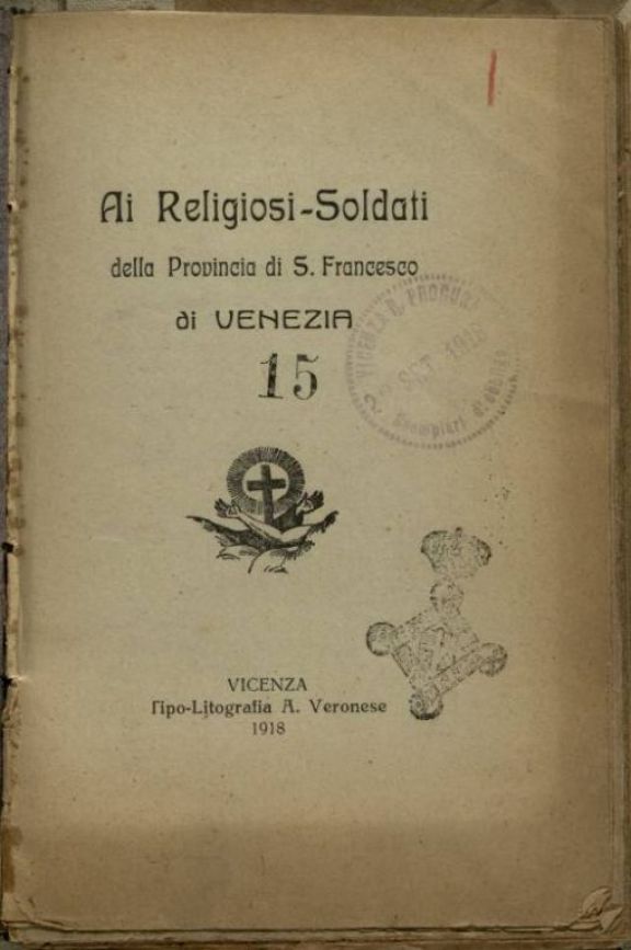 Ai religiosi-soldati della provincia di S. Francesco di Venezia  / 