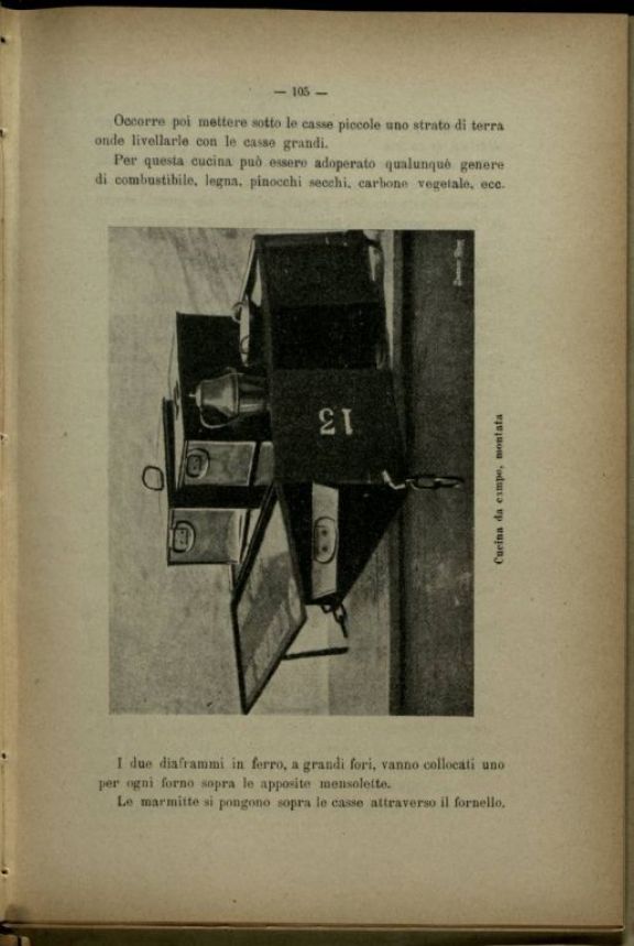 Composizione ed inventario di un ospedale di guerra da 50 letti someggiabile in sacchi, ceste, casse e colli, con inventario e descrizione degli attendamenti e con la relativa istruzione per la montature delle tende, modello 1910