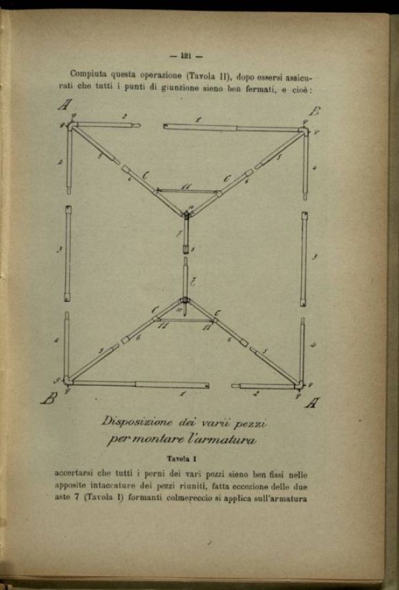 Composizione ed inventario di un ospedale di guerra da 50 letti someggiabile in sacchi, ceste, casse e colli, con inventario e descrizione degli attendamenti e con la relativa istruzione per la montature delle tende, modello 1910