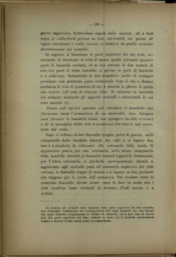 Composizione ed inventario di un ospedale di guerra da 50 letti someggiabile in sacchi, ceste, casse e colli, con inventario e descrizione degli attendamenti e con la relativa istruzione per la montature delle tende, modello 1910