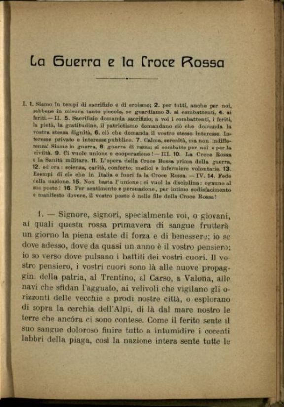 La *Guerra e la Croce rossa  : Conferenza tenuta in Palermo il 20 aprile 1916