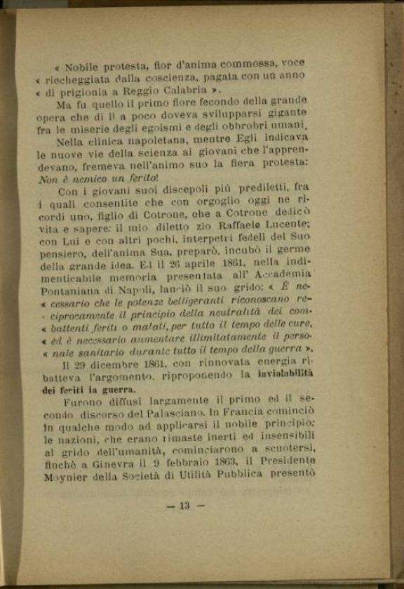 Conferenza per il cinquantenario della Croce rossa italiana, nella r. Scuola tecnica di Cotrone, 4 Maggio 1915  / Raffaele Lucente