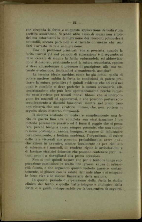 Criteri direttivi della terapia moderna delle ferite da guerra  : conferenze tenute all'Ospedale principale militare di riserva di Siena  / dal prof. Vittorio Remedi