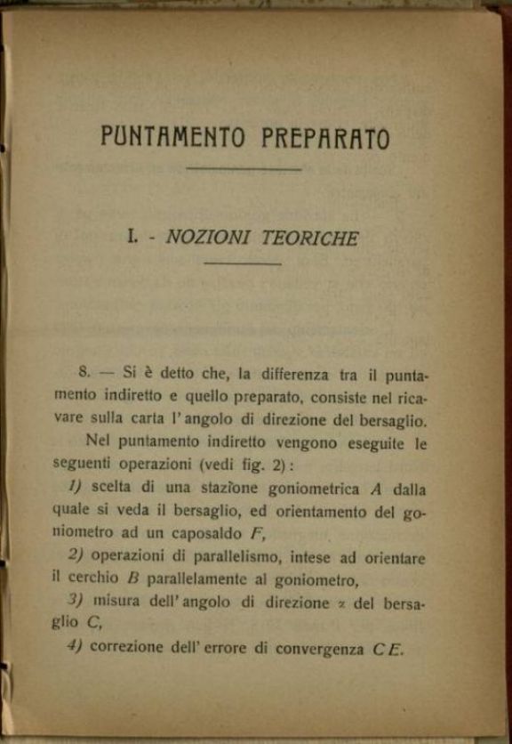 Brevi norme per il puntamento preparato delle artiglierie da campagna  : novembre 1915