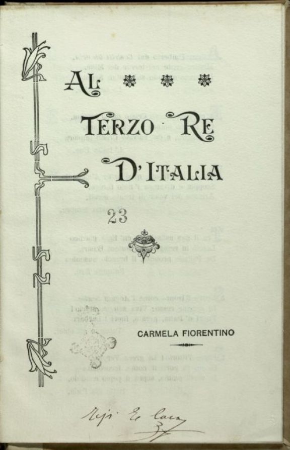 Al terzo re d'Italia  / Carmela Fiorentino