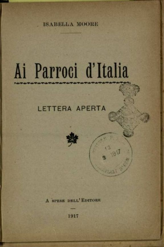Ai parroci d'Italia  : Lettera aperta  / Isabella Moore