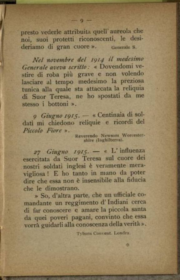 Alcuni brani delle moltissime lettere inviate al Carmelo di Lisieux durante la guerra