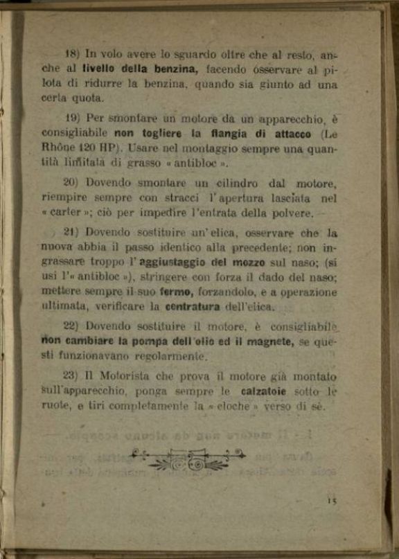 Norme sulla condotta e manutenzione dei motori rotativi montati sugli apparecchi  / Giuseppe Pell