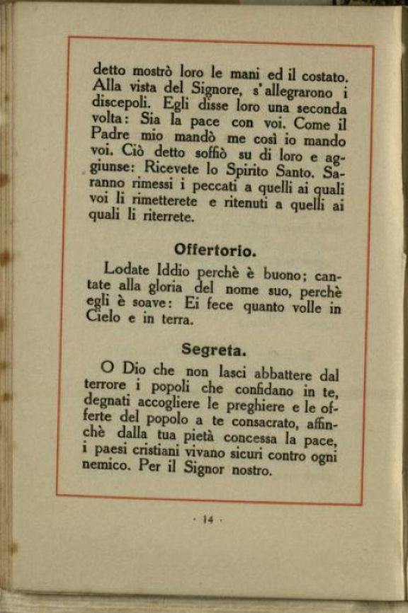 Tu salverai, o signore, l'umile popolo tuo  : preghiere della messa per il tempo di guerra