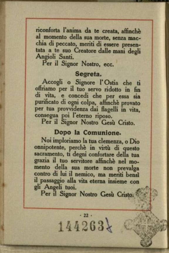 Tu salverai, o signore, l'umile popolo tuo  : preghiere della messa per il tempo di guerra