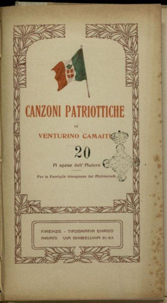 Canzoni patriottiche  / di Venturino Camaiti