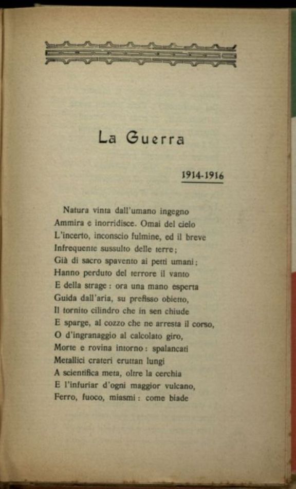 La *Guerra 1914-916  : versi  / Angelo Garrone