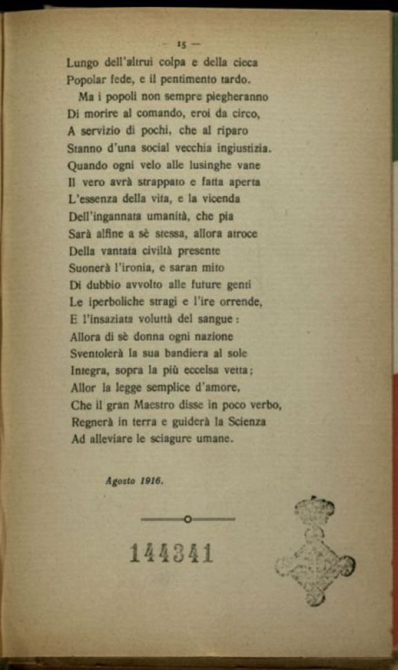 La *Guerra 1914-916  : versi  / Angelo Garrone