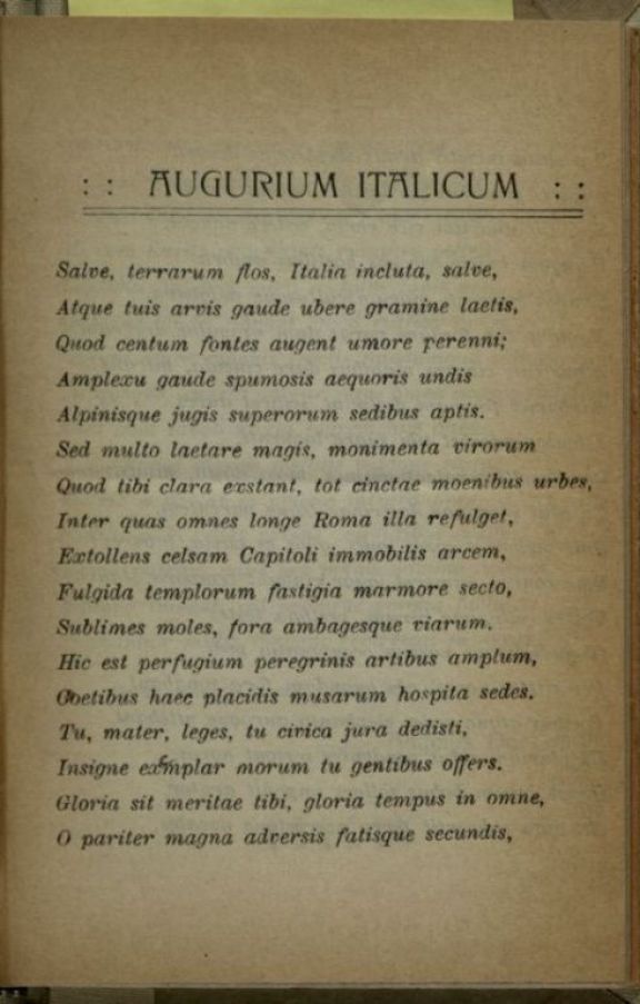 Augurium Italicum, ineunte anno 1918  / scripsit Angelus De fabritio