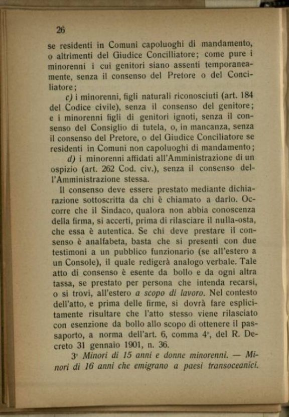 Domande di passaporto per l'estero  : indicazioni pratiche e brevi per norma dei sindaci e segretari comunali  / raccolte da Venosta Alfredo