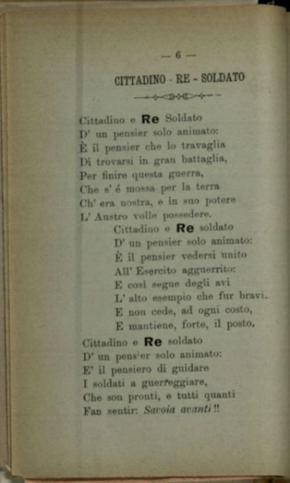 Al primo soldato re Vittorio Emanuele 3.  / [poesie di Felice Manfredi]