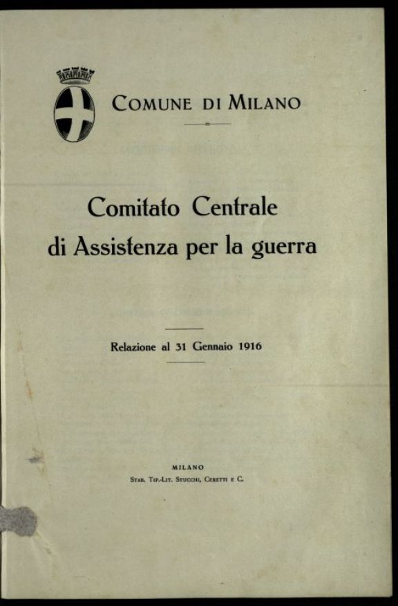 Comitato centrale di assistenza per la guerra  : relazione al 31 gennaio 1916